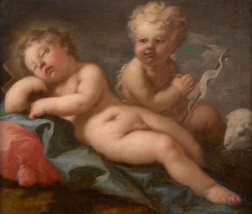 76-Ottavio Amigoni-Gesù Bambino dormiente - attribuito